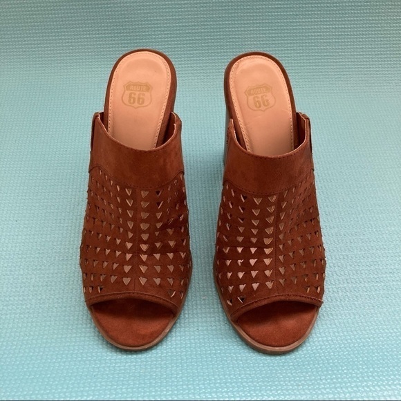 Route 66 Ripley Mule Sandal Brown faux suede size 8m - Picture 1 of 8